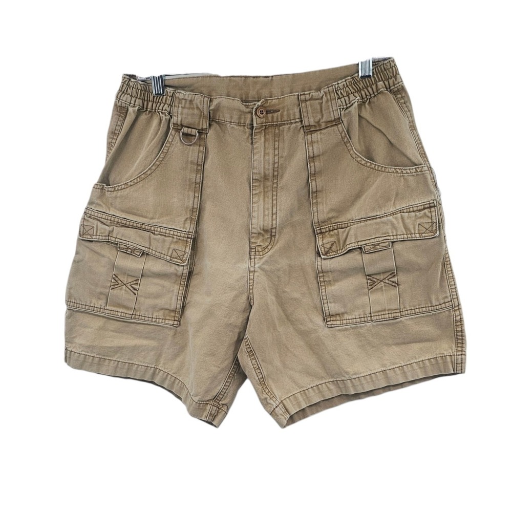 Hook & Tackle Beer Can Island Fishing Shorts Mens 34 Khaki Tan